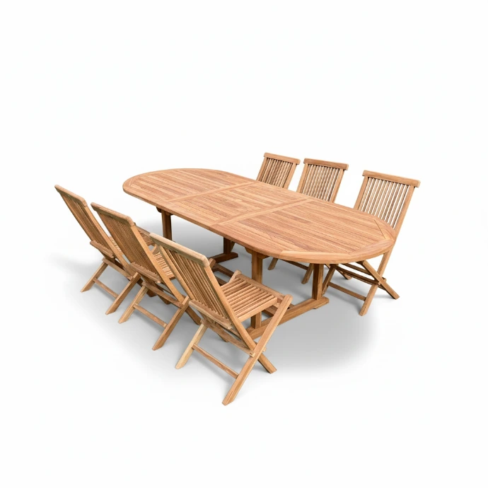 table ovale en teck avec 6 chaises